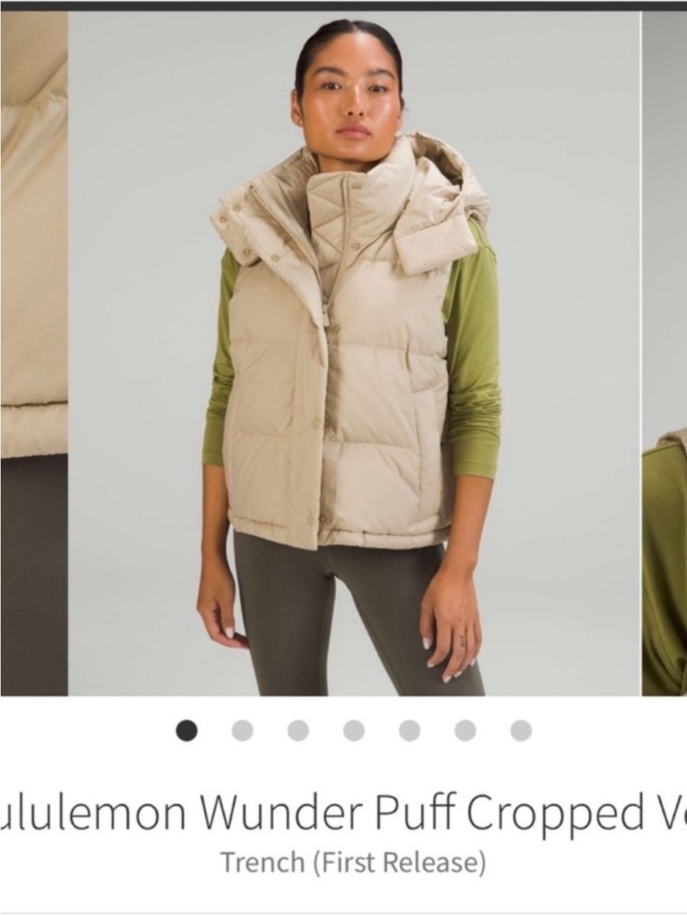 Lululemon Wunder Puff Cropped Vest Trench Sz 4